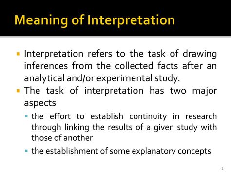 INTERPRETATION OF RESULTS definition and meaning.